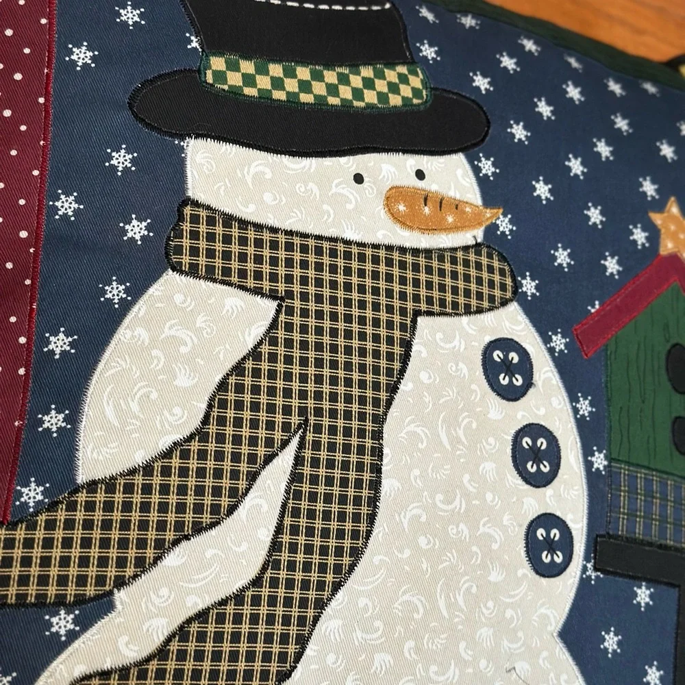 Festive Snowman Holiday decorative Throw Pillow 17” X 15.5” Approx